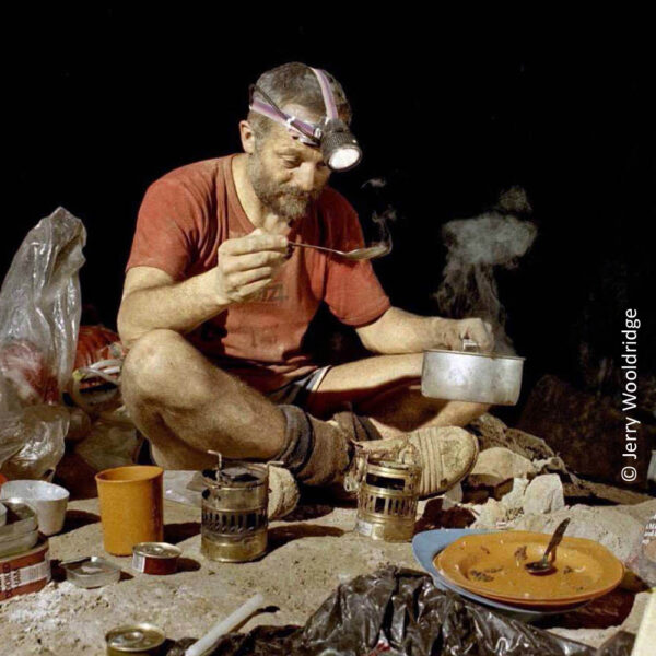 Mike in Benerat Caverns, Mulu 1984 (Pic: Jerry Wooldridge)