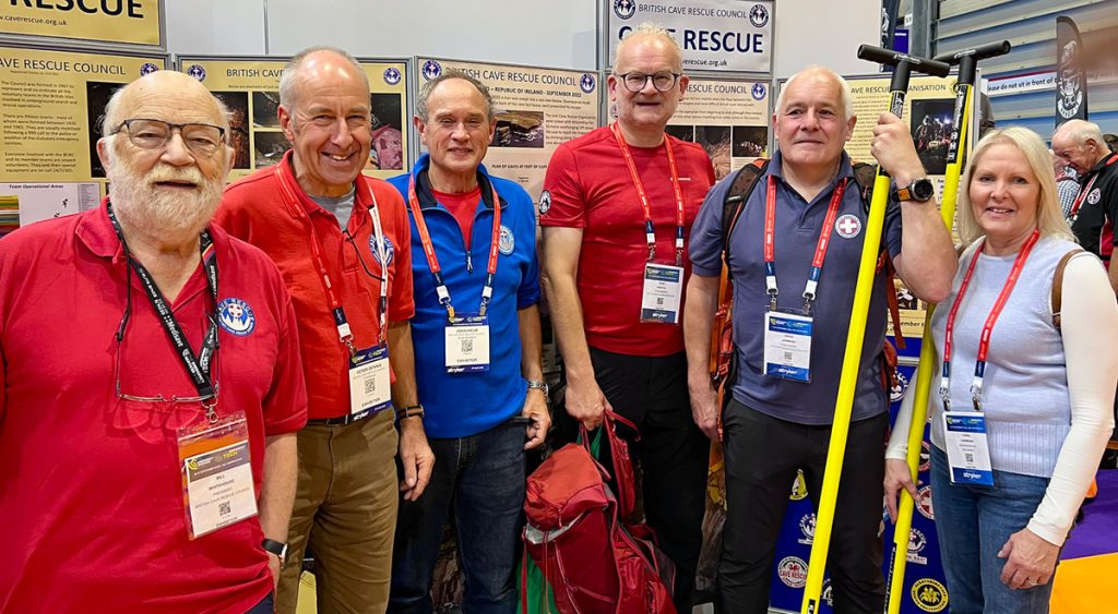 Cave Rescue members at the Emergency Services Show 2026